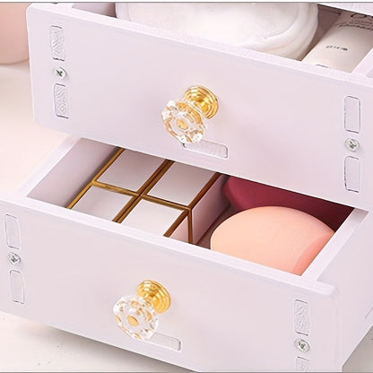 Cat Ear Beauty Mirror with Built-in Storage