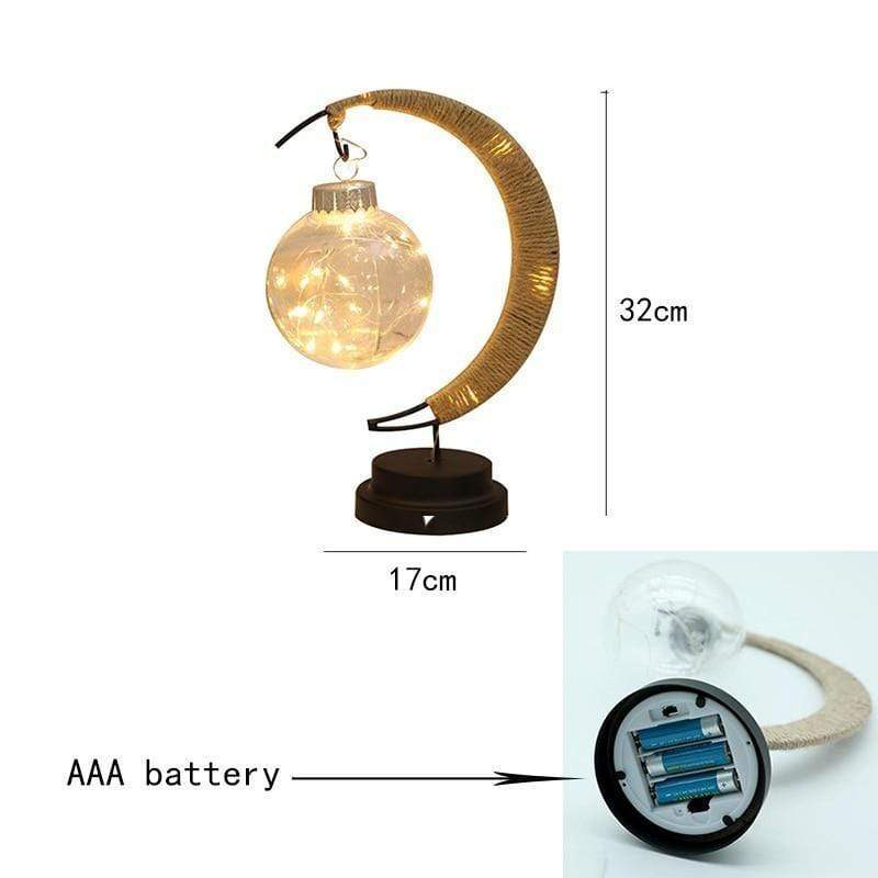Stylish Wicker Moon Table Lamp