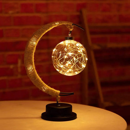 Natural Woven Rattan Table Lamp - Unique Boho Chic Light