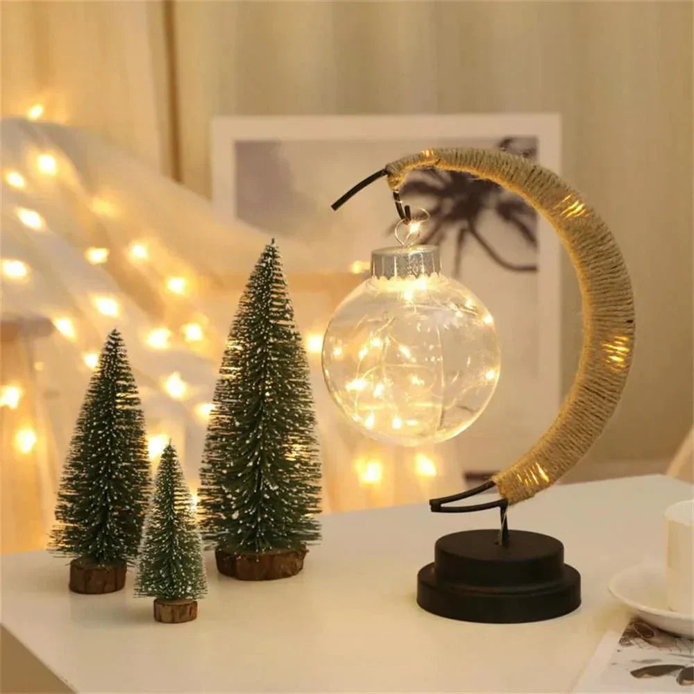 Stylish Wicker Moon Table Lamp