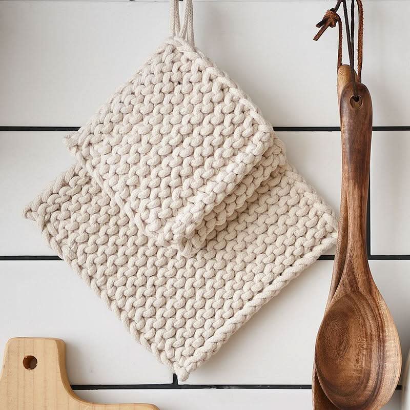 Handmade Crochet Oven Mitt Holder - Fesara