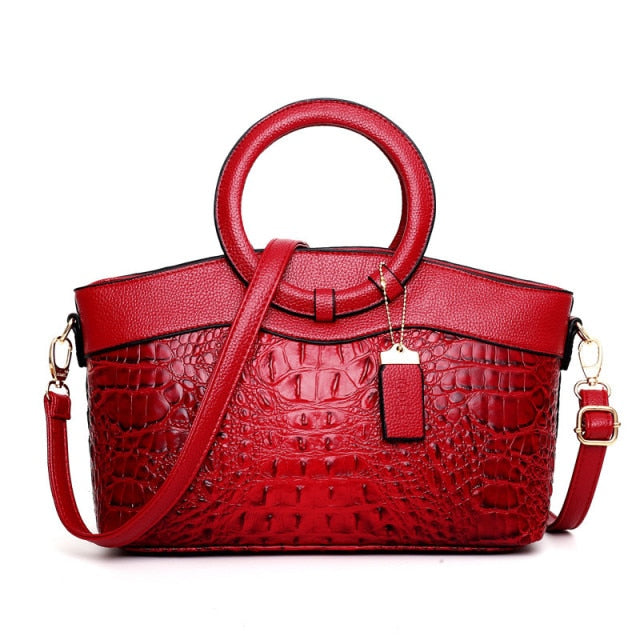 Crocodile Luxe | Elegant Vegan Leather Handbag with Versatile Design 10