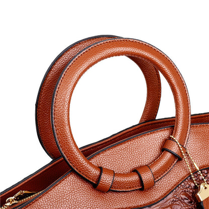 Crocodile Luxe | Elegant Vegan Leather Handbag with Versatile Design 4