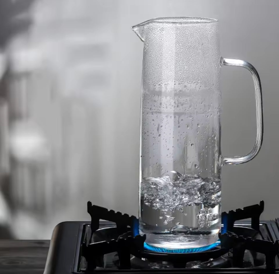 CrystalPure | Elegant Heat-Resistant Glass Jug with Bamboo Lid 2