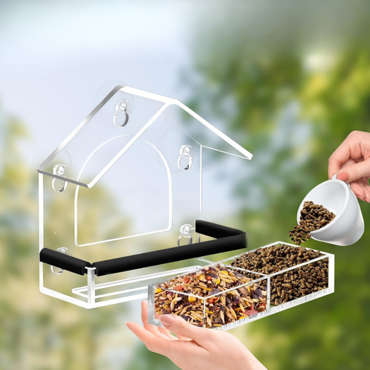Clear View Easy Fill Bird Feeder for Outdoor Watching - Fesara