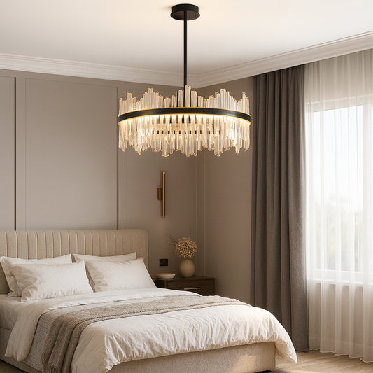 Luxury Crystal Black Pendant Light - Fesara