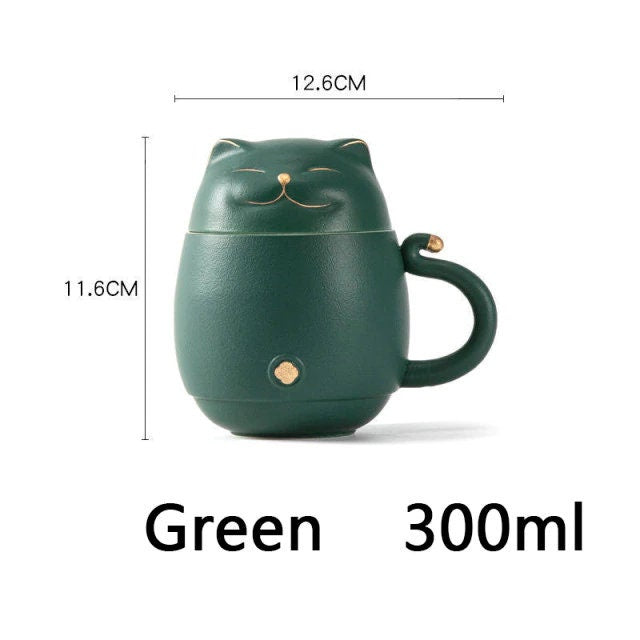 Adorable Kitty Ceramic Tea Infuser Cup