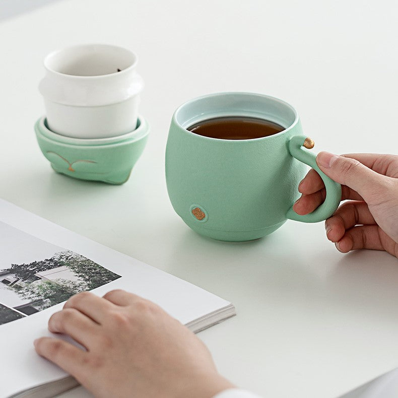 Adorable Kitty Ceramic Tea Infuser Cup