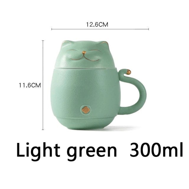 Adorable Kitty Ceramic Tea Infuser Cup