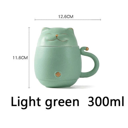 Adorable Kitty Ceramic Tea Infuser Cup
