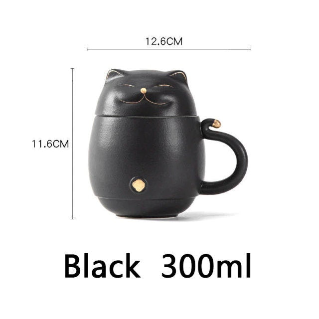 Adorable Kitty Ceramic Tea Infuser Cup - Fesara