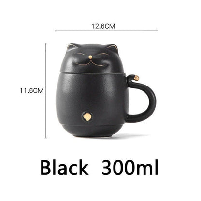 Adorable Kitty Ceramic Tea Infuser Cup - Fesara