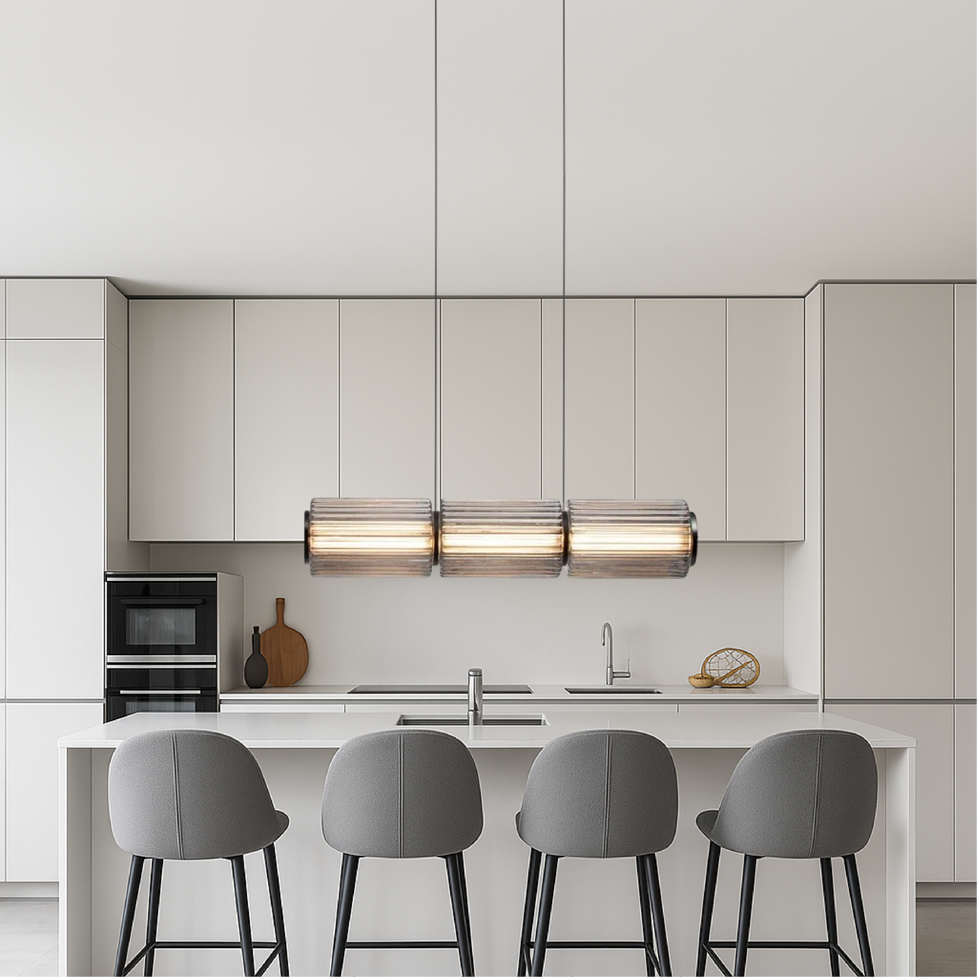 Chic Round Glass Hanging Light - Fesara