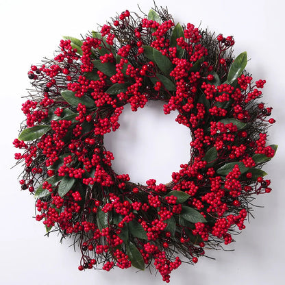 Classic Holiday Red Berry Christmas Wreath - Fesara
