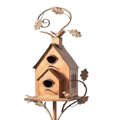 Rustic Metal Birdhouse Garden Stake