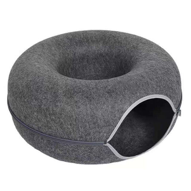 Soft Cat Donut Bed - Warm Plush Pet Nest - Fesara