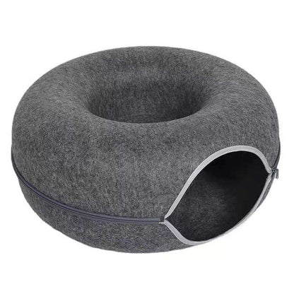 Soft Cat Donut Bed - Warm Plush Pet Nest - Fesara