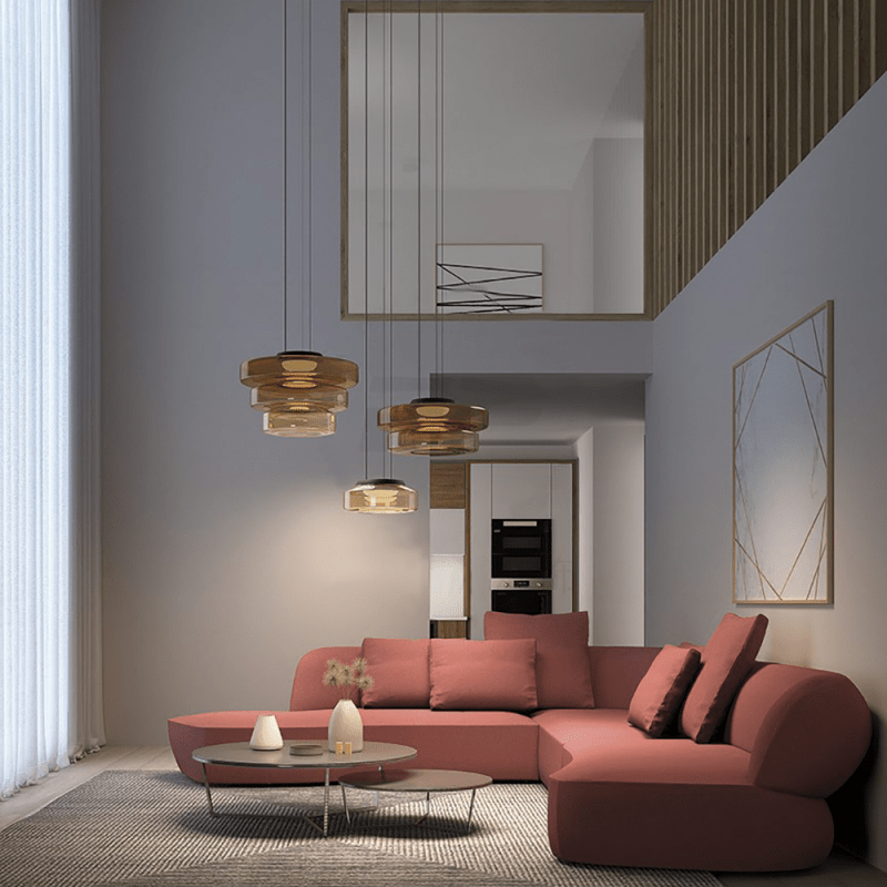 Stylish Glass Pendant Light in Retro Design
