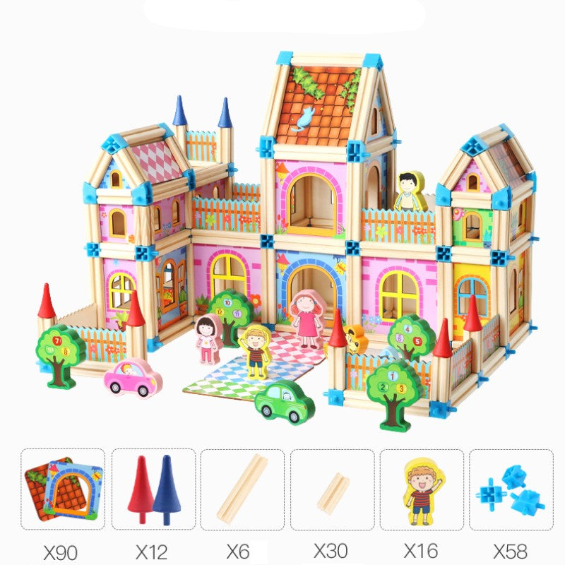 Colorful Wooden Building Blocks Set - Fesara