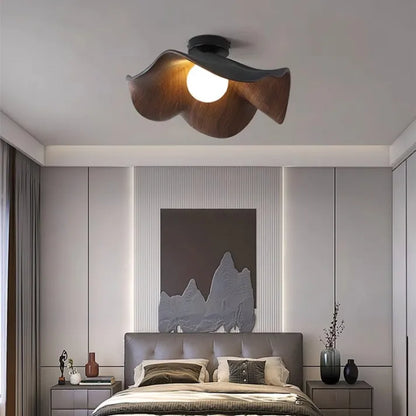 Natural Wood Floral Ceiling Light
