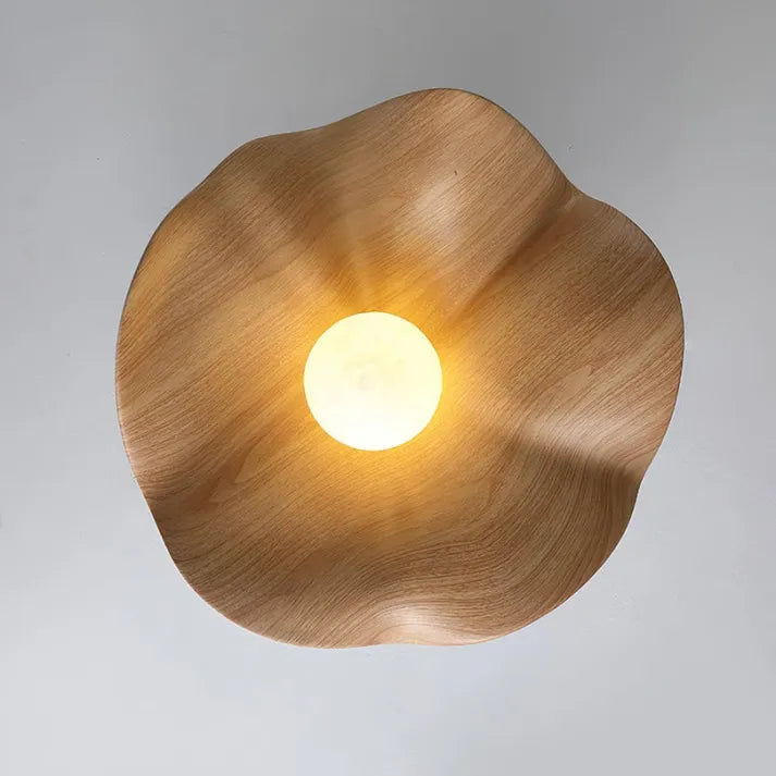 Natural Wood Floral Ceiling Light