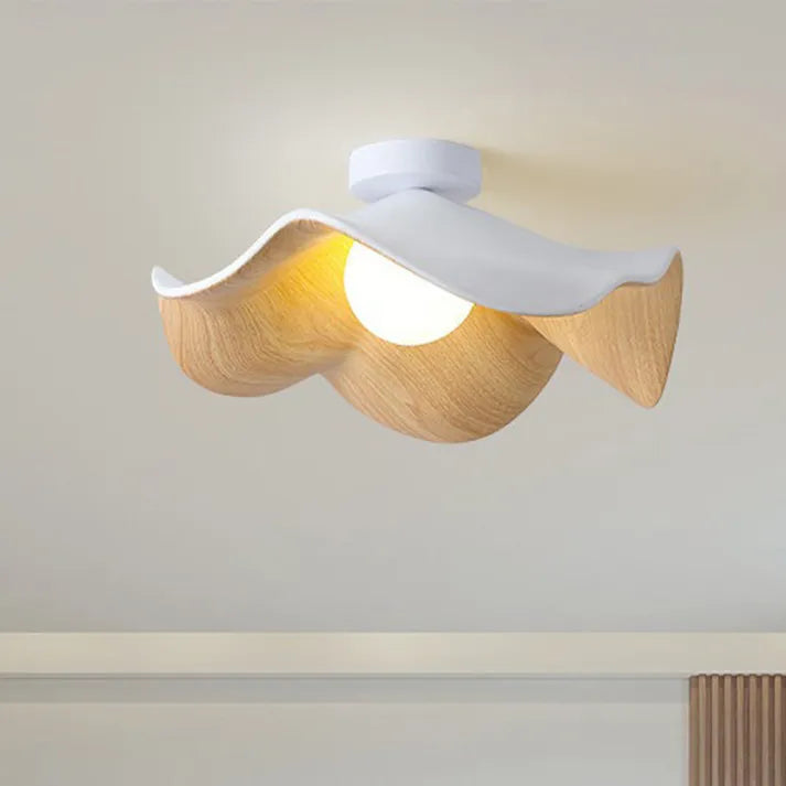Natural Wood Floral Ceiling Light