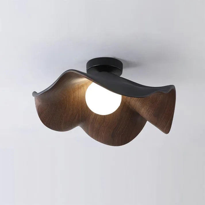 Natural Wood Floral Ceiling Light