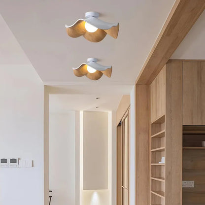 Natural Wood Floral Ceiling Light