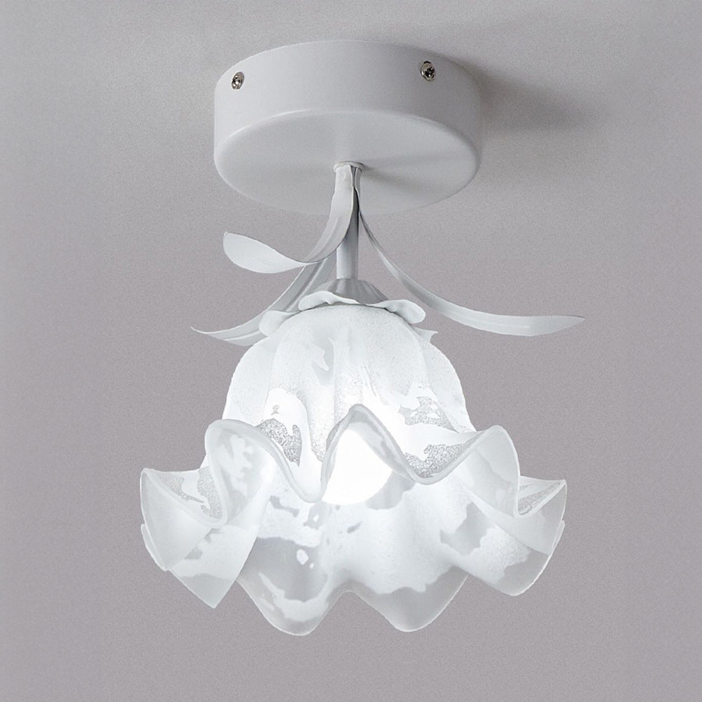 Elegant Glass Flower Ceiling Lamp