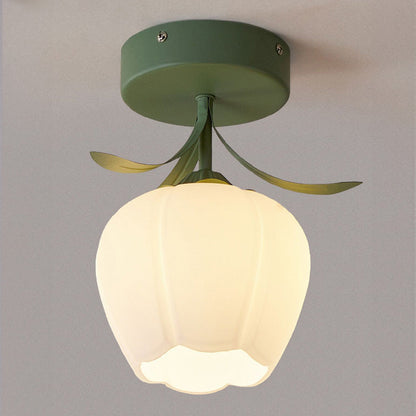 Elegant Glass Flower Ceiling Lamp