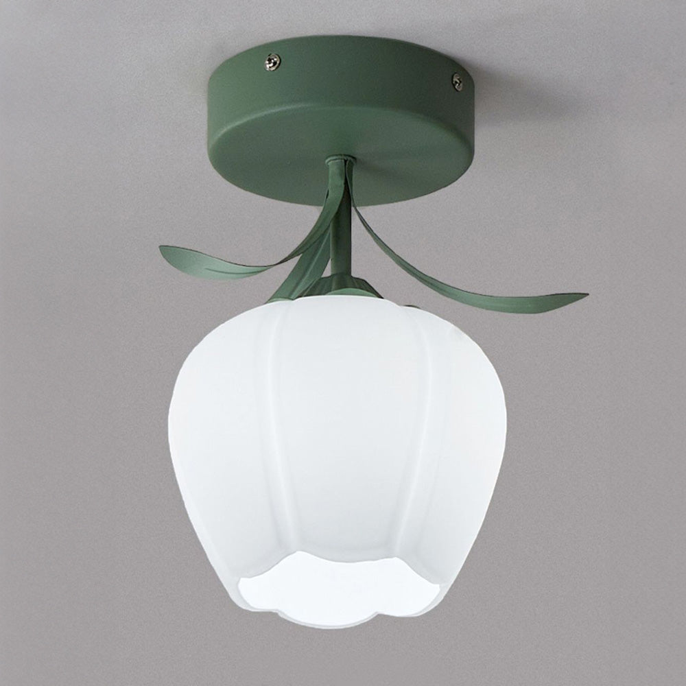 Elegant Glass Flower Ceiling Lamp