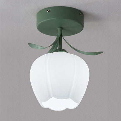 Elegant Glass Flower Ceiling Lamp