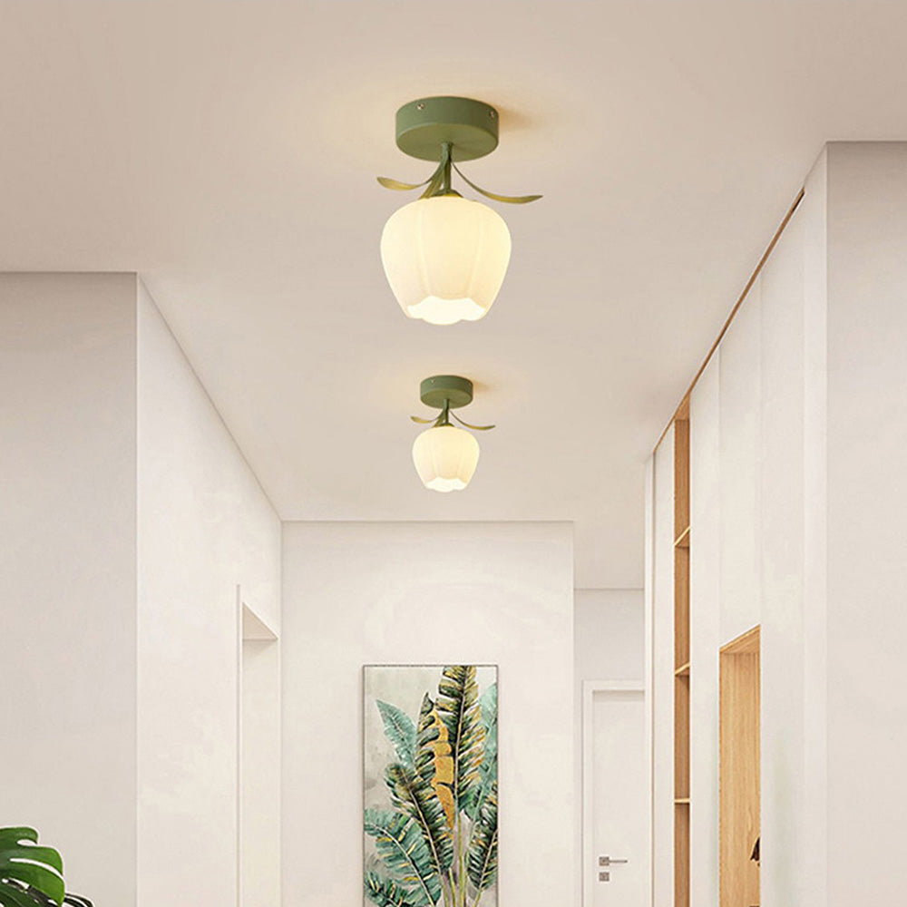 Elegant Glass Flower Ceiling Lamp