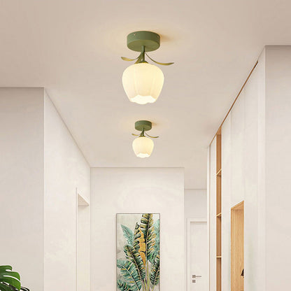 Elegant Glass Flower Ceiling Lamp