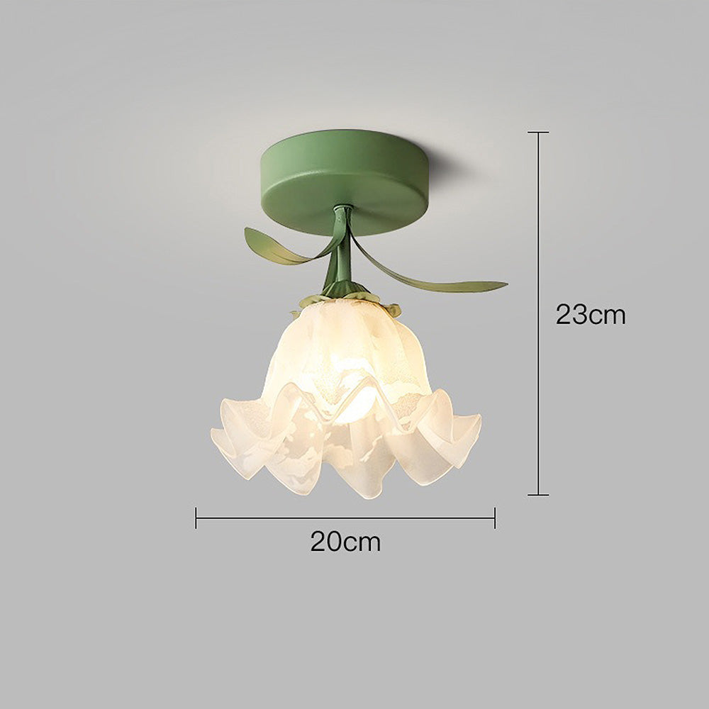 Elegant Glass Flower Ceiling Lamp