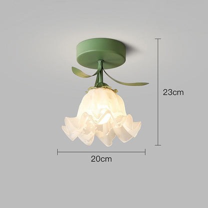 Elegant Glass Flower Ceiling Lamp