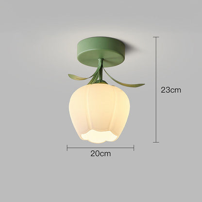 Elegant Glass Flower Ceiling Lamp