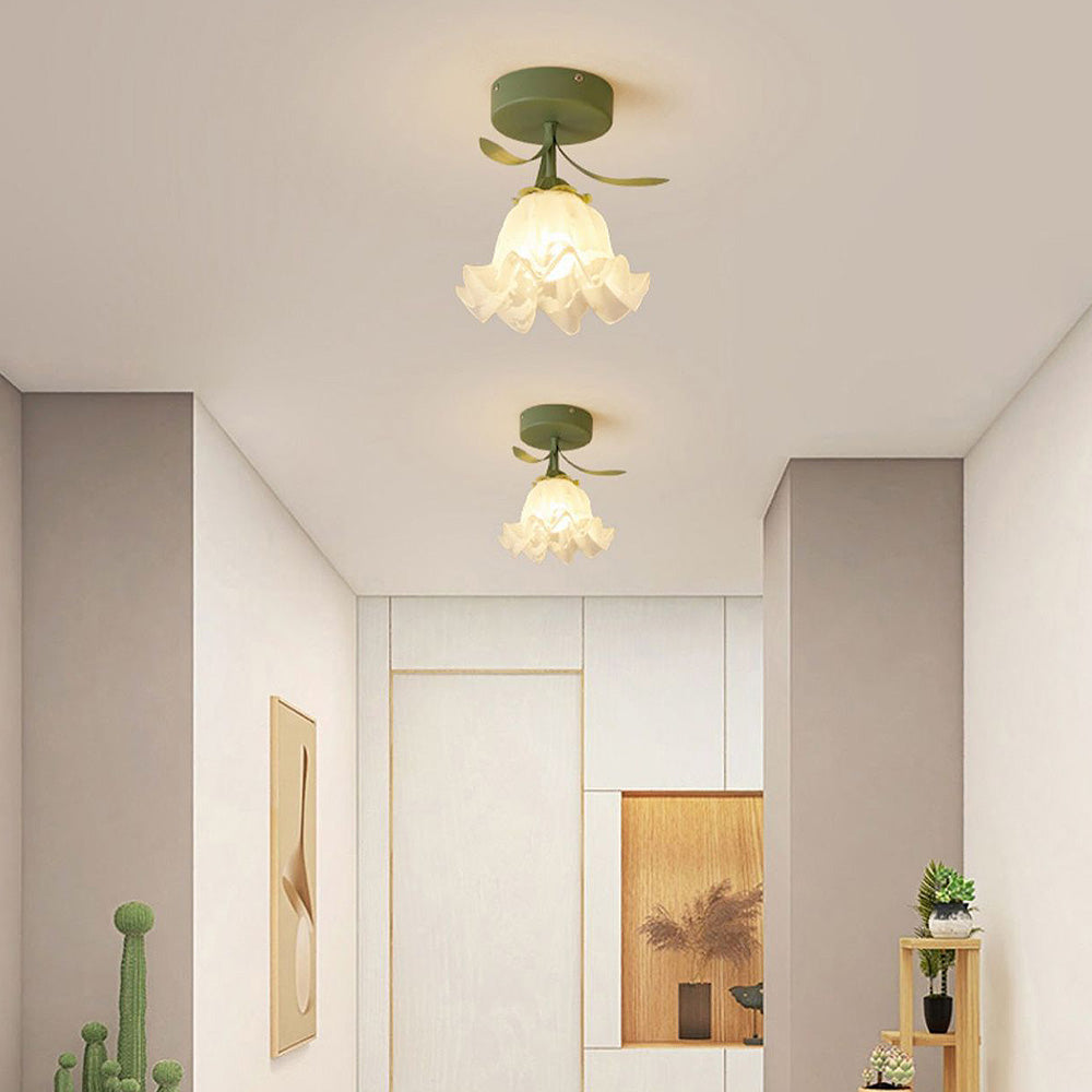 Elegant Glass Flower Ceiling Lamp