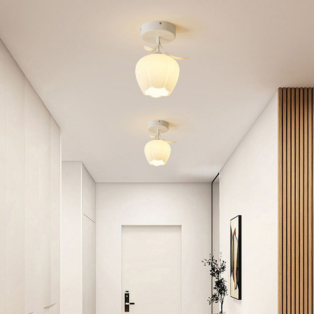 Elegant Glass Flower Ceiling Lamp