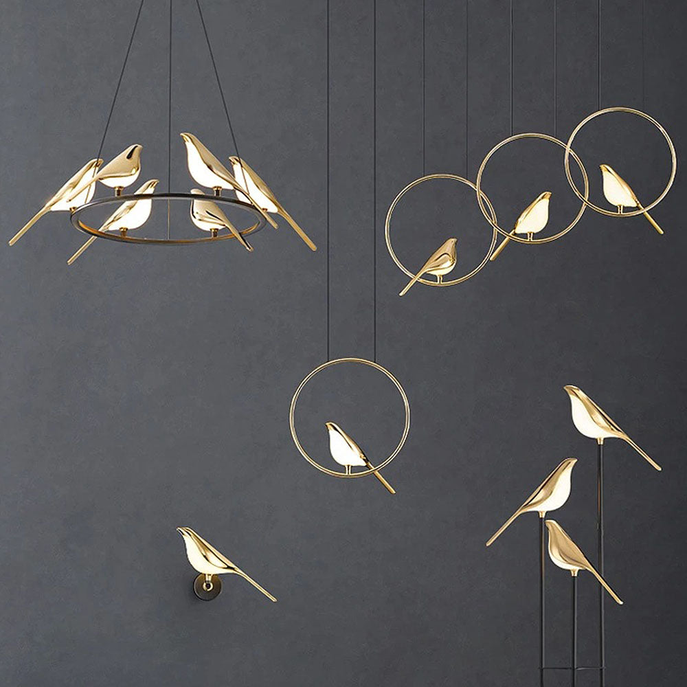 Colorful Bird Shaped Pendant LED Lamp