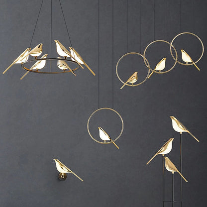 Colorful Bird Shaped Pendant LED Lamp