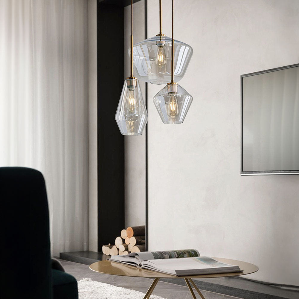 Edgy Metal Pendant Lamp with Abstract Shade