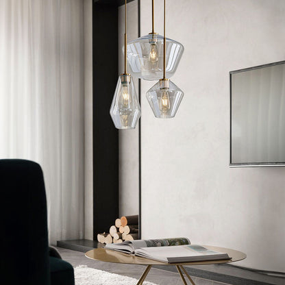 Edgy Metal Pendant Lamp with Abstract Shade