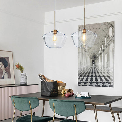 Edgy Metal Pendant Lamp with Abstract Shade