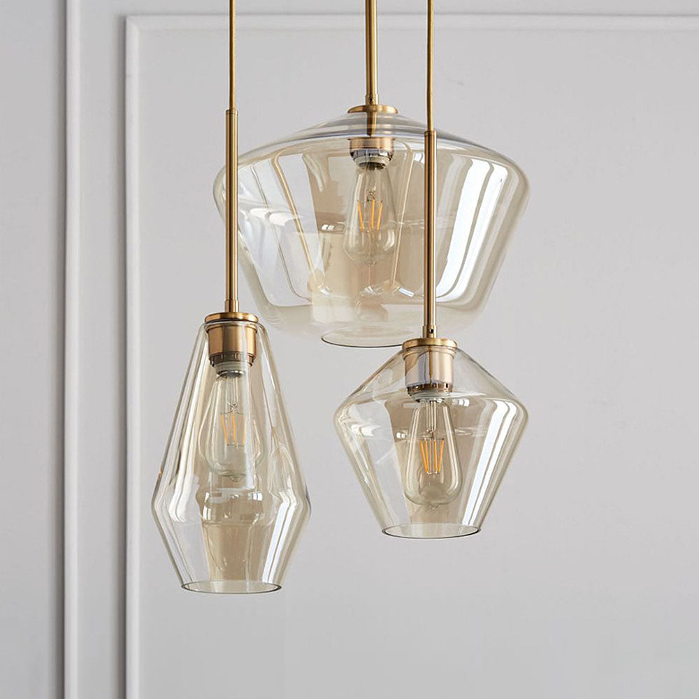 Edgy Metal Pendant Lamp with Abstract Shade