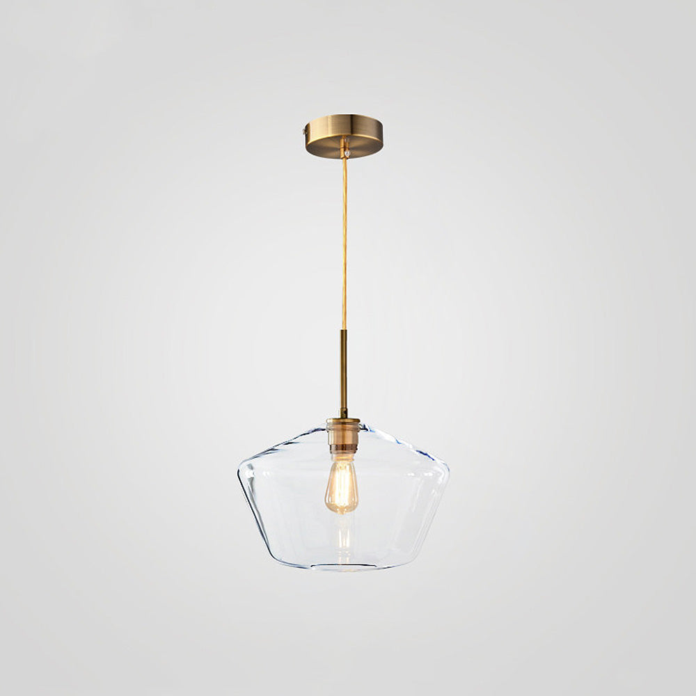 Edgy Metal Pendant Lamp with Abstract Shade