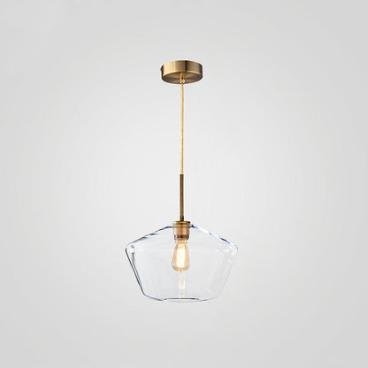 Edgy Metal Pendant Lamp with Abstract Shade