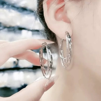 Layered Circle Drop Earrings