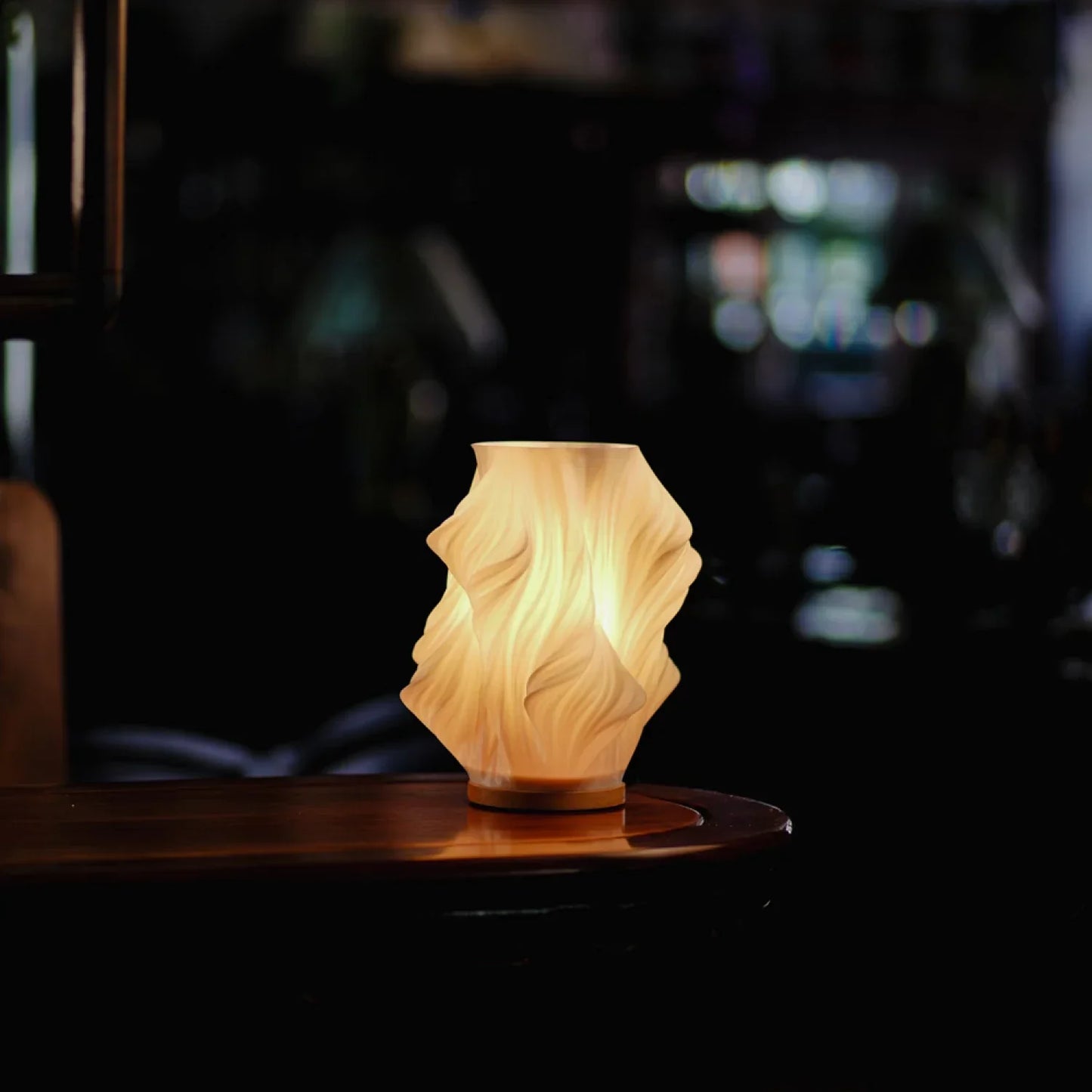 Modern Table Lamp with Sleek Wave Shape and Dimmable Light