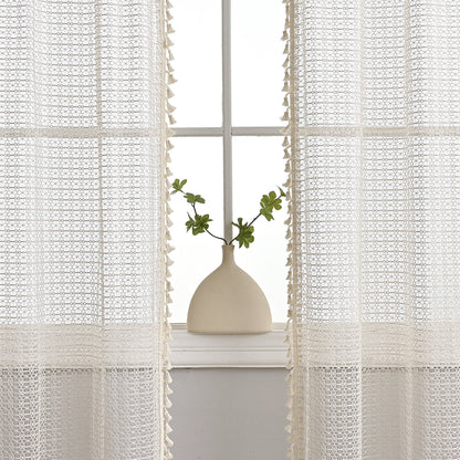 Elegant Sheer Curtain Beige Drapes